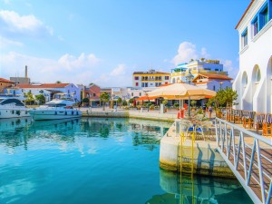 The pretty port in Limassol is filled with designer shops