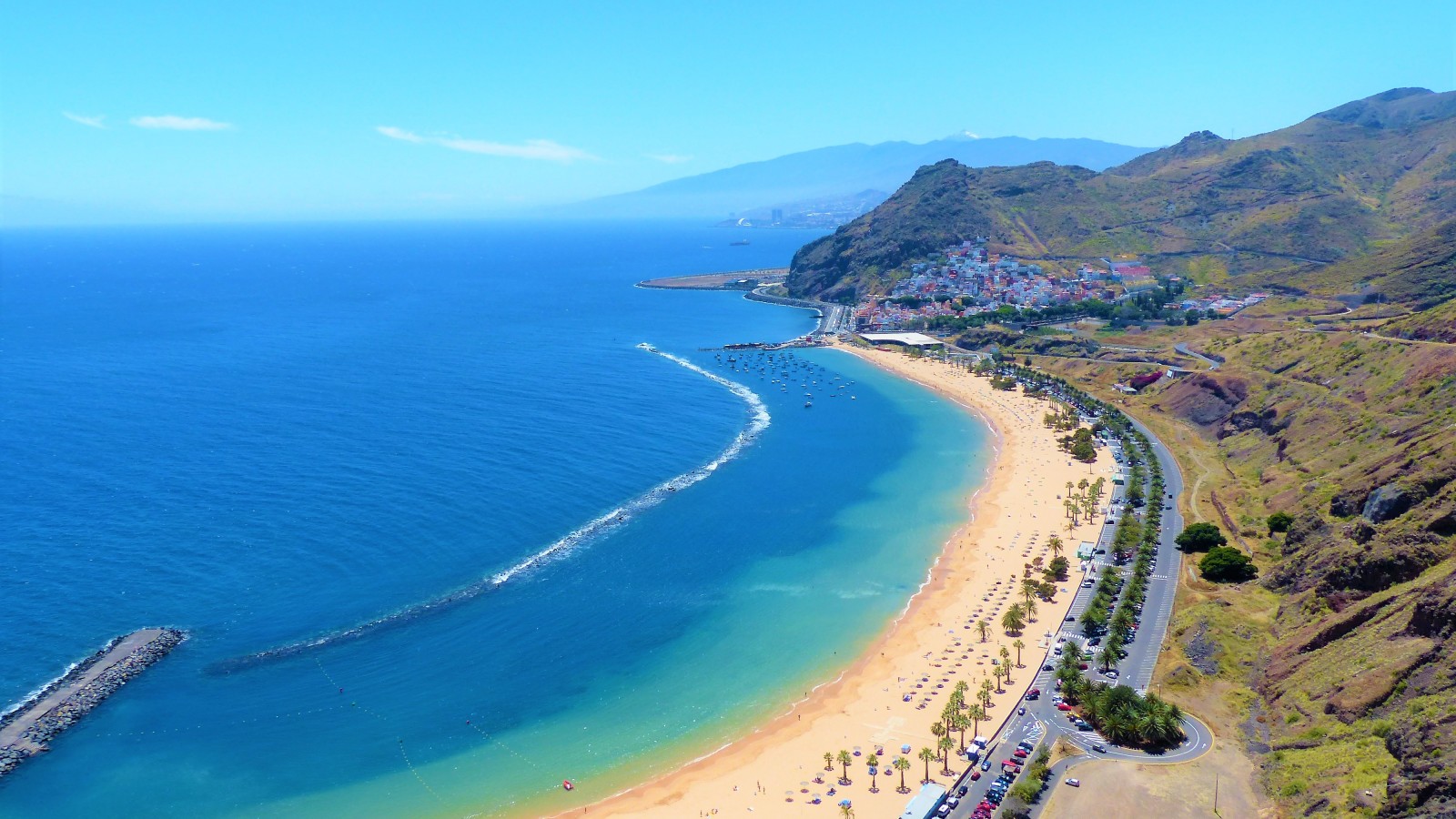 Playa de Las Teresitas in Tenerife is a long golden beach