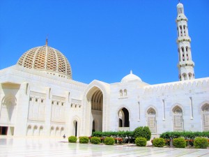 The Sultan Qaboos Grand Mosque is the main mosque in the Sultanate of Oman