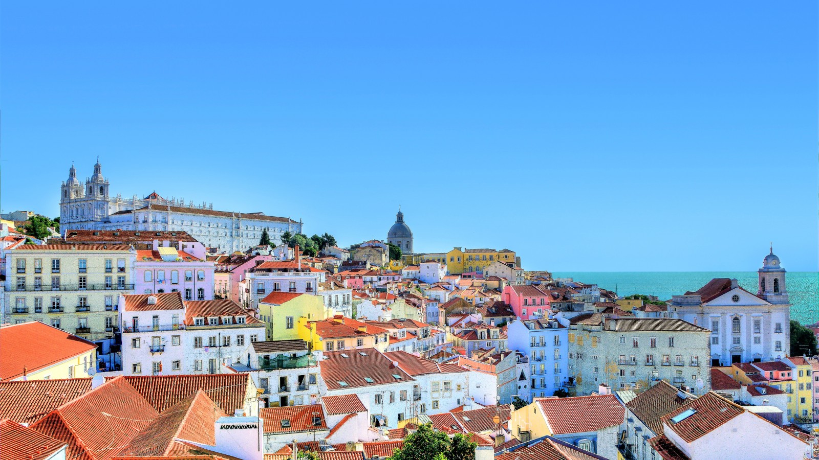 The colourful Alfama neighbourhood in Lisbon