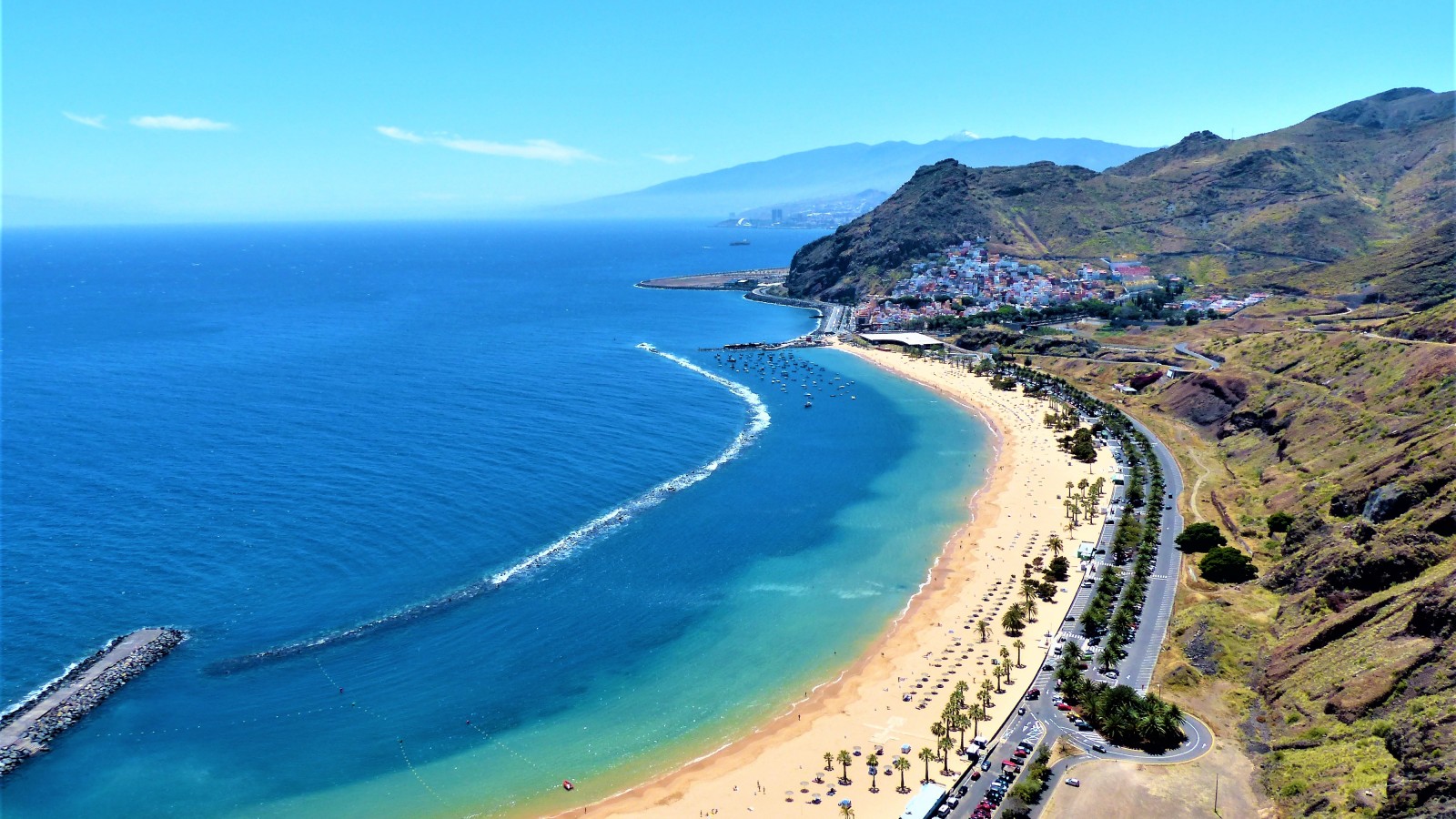 The sun-soaked coastline of Tenerife, the largest of the Canary Islands