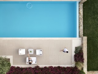 Aerial shot of private pool at Sani Club